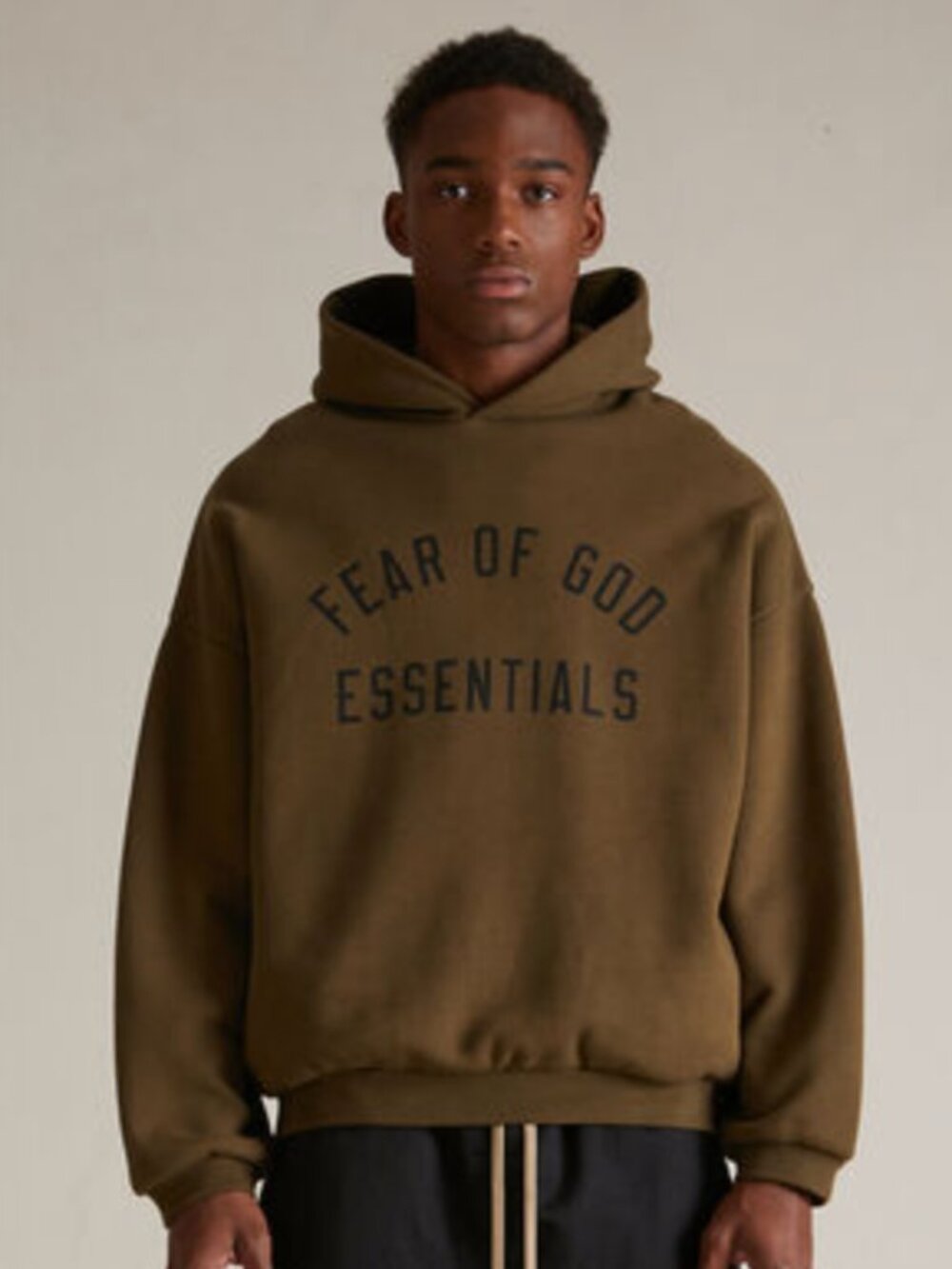 Fear of God Essentials Olive Green Pullover Hoodie S